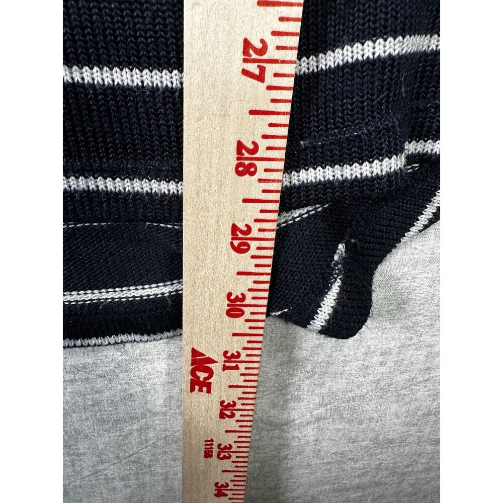 Merona V-neck Navy Blue Striped Nautical Slouch Sweater Oversized Women’s Small - Picture 7 of 7